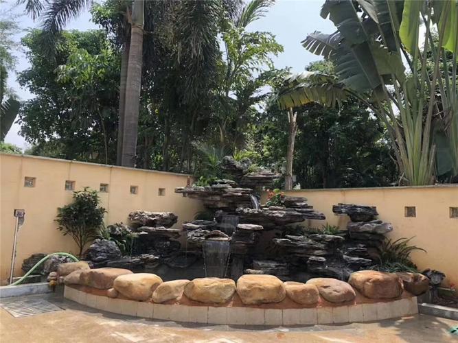 花园鱼池假山设计,鱼池假山造景设计,广通园林