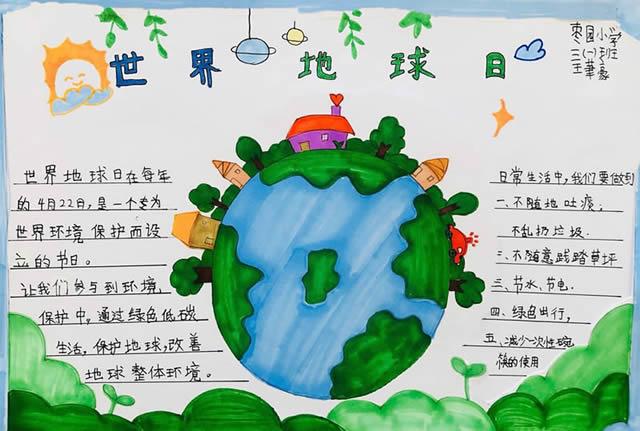2021最新世界地球日手抄报