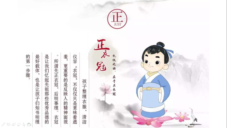 冠必正,纽必结,袜与履,俱紧切.
