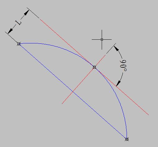 cad2008如何根据线段两点画一个圆弧 注意:不知道半径