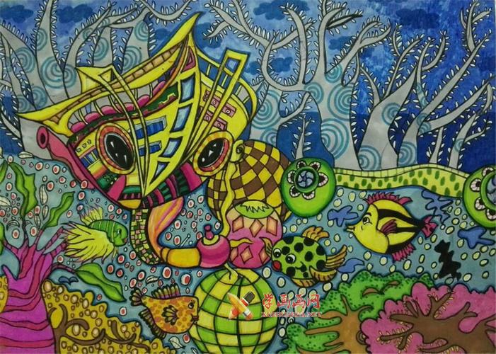 首页 儿童画 科幻画导读:          绘画创意说明:智能海洋生物医护机
