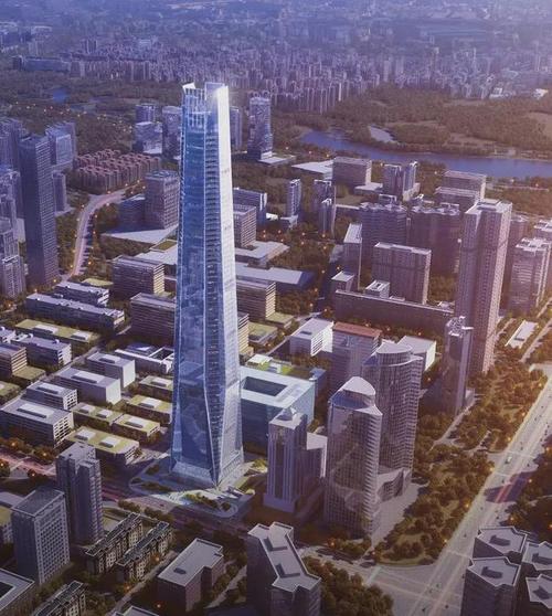 钢钢封顶深圳在建第一高楼城脉金融中心大厦刺破云霄