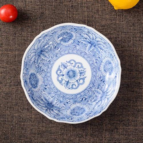 青花瓷陶瓷菜盘子 日式家用碟盘不规则盘子 浅盘小菜盘釉下彩小菜碟