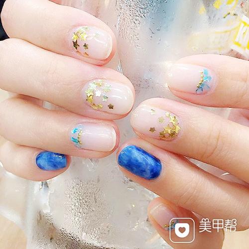 星星法式美甲美甲图片