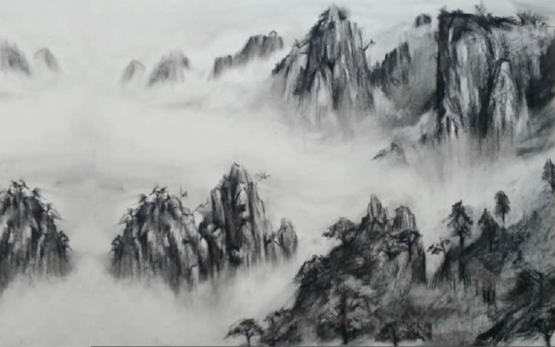 素描美院大佬教你用一只炭笔画仙境风景不美算我输