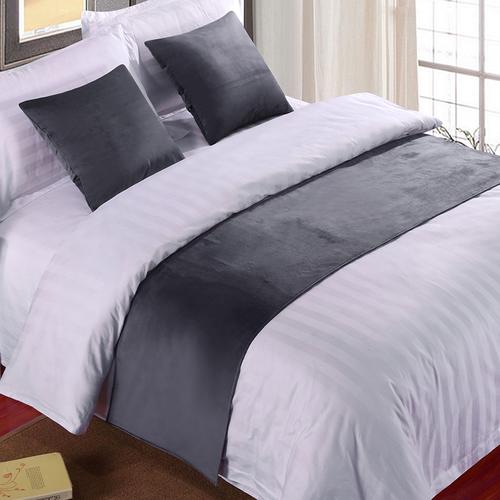 宾馆酒店床上用品布草高档天鹅绒床尾巾床旗床尾垫床盖床尾装饰条