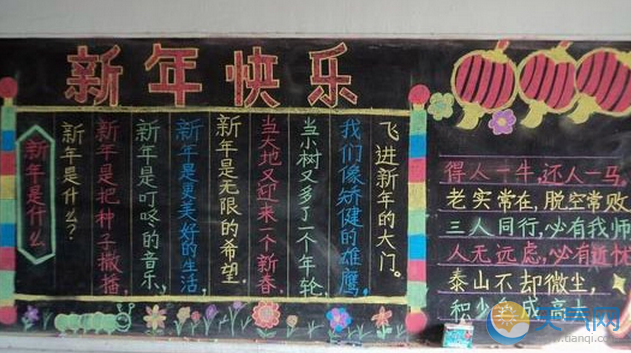 2019元旦黑板报素材 2019小学生元旦简单黑板报内容材料