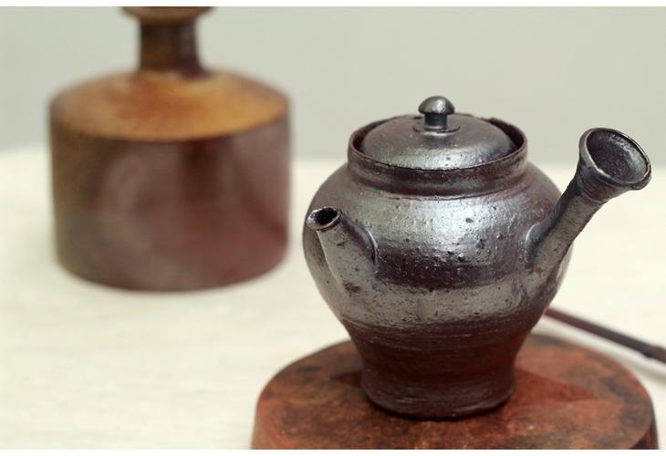 炼魂为器■筵色 柴烧铁胎侧把茶壶 阿志匠人纯手工急须 8
