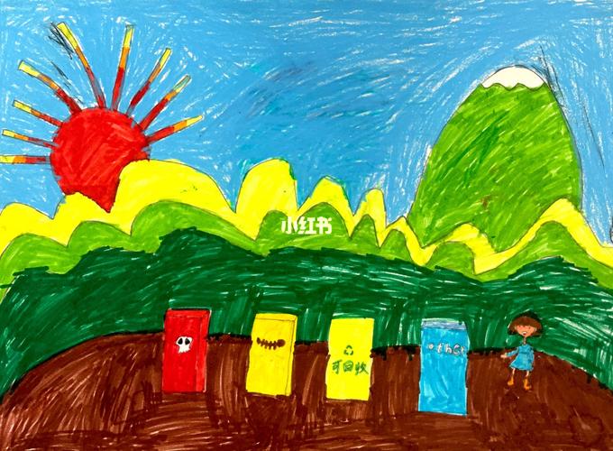 幼儿园低碳环保 儿童画 简笔画