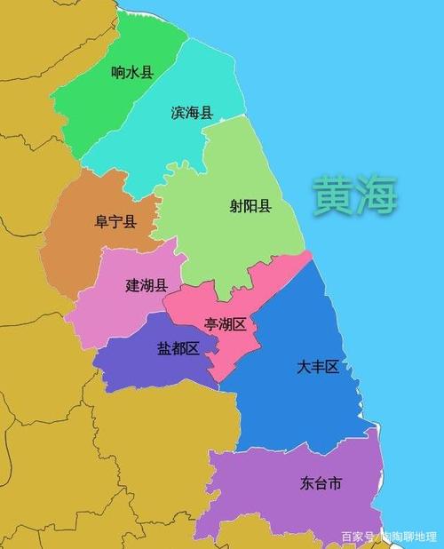 盐城市3区5县1市,建成区面积排名,最大是亭湖区,最小