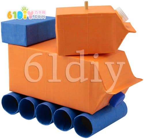 废弃牛奶盒制作吊车_巧巧手幼儿手工网