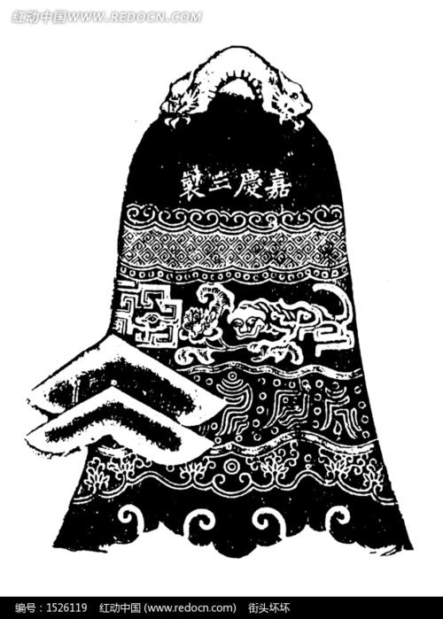 韵古堂古钟矢量图