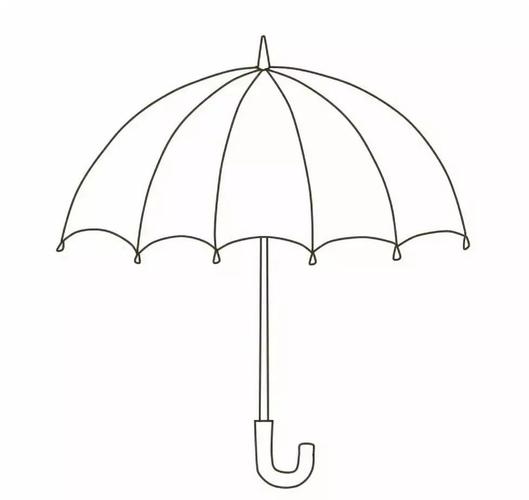 简笔画绘画教程:一步一步教大家如何画一把雨伞