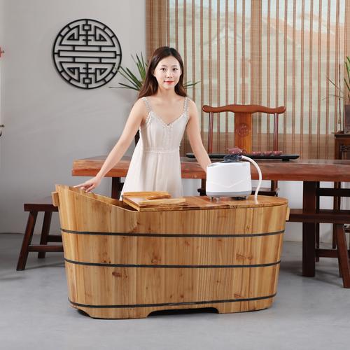 浴盆家用全身大人泡澡桶药浴桶木桶浴桶浴缸洗澡缸美容院木质保温