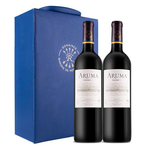 拉菲罗斯柴尔德爱汝干红葡萄酒750ml2瓶双支礼盒装耀蓝原瓶进口dbr