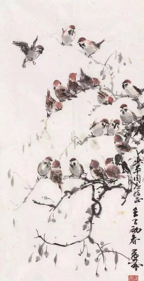 齐白石画麻雀,常以诗与画,题与画结合的方式进行寄寓——或借以表现