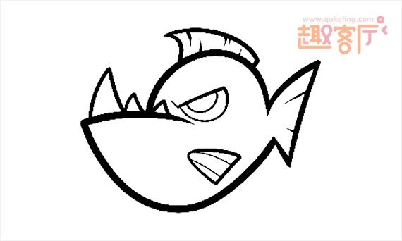 画食人鱼的详细步骤食人鱼简笔画步骤图片