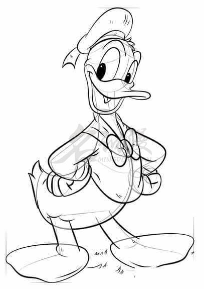 唐老鸭绘画过程