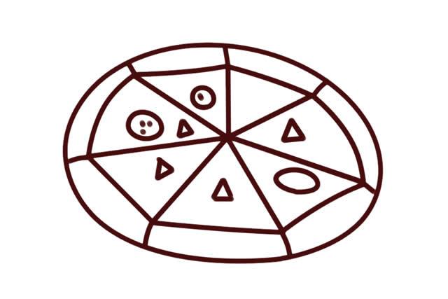 披萨简笔画怎么画披萨简笔画步骤教程