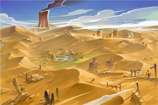 【场景 - 原画】沙漠荒地