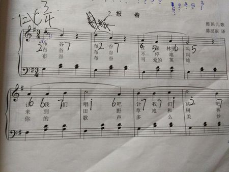 钢琴五线谱 报春应该升什么音?