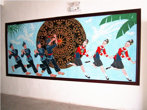 雷山民族中学的苗族锦鸡舞表演队