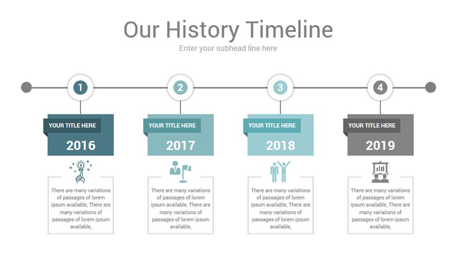 一图五文时间轴ppt内页设计案例