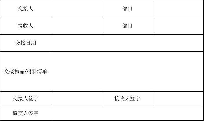 物料交接单