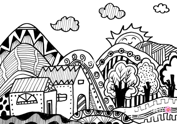 线描 风景_风景_线描_文化_绘画