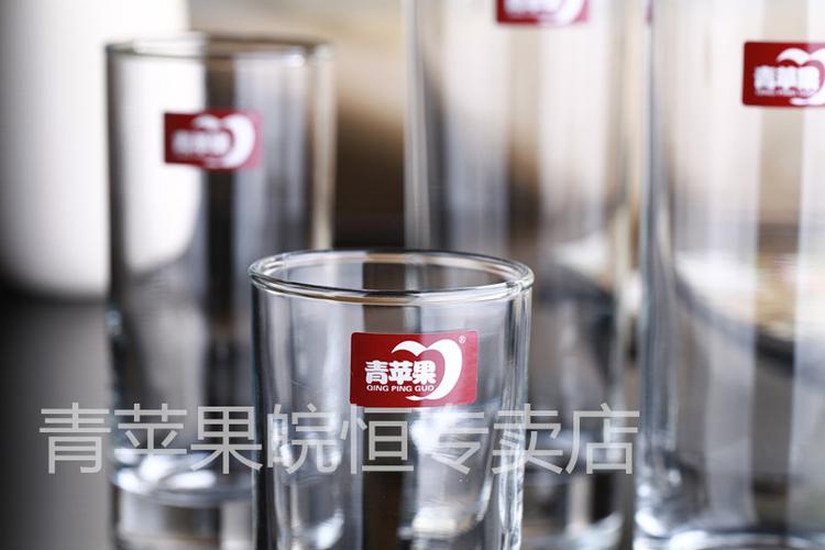 德力青苹果es1002直身圆形玻璃杯耐热透明果汁奶茶烈酒6只装包邮