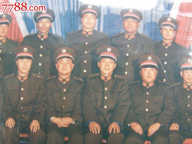 老照片,老照片-->小型合影照片,军人合影,八十年代(20世纪),彩色,4