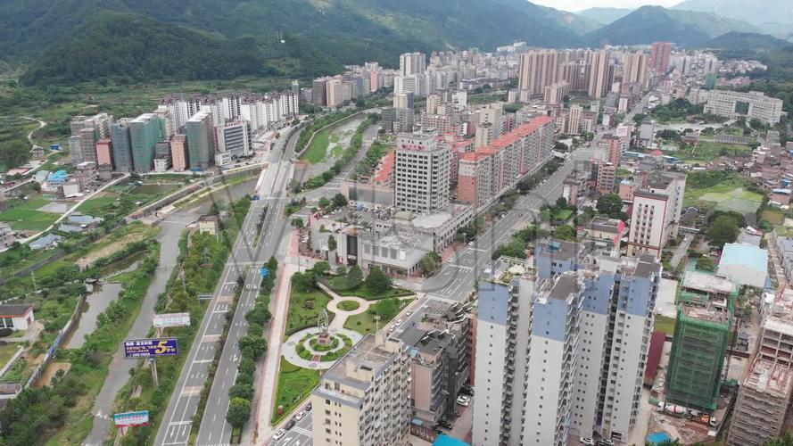 广东清远连山县城航拍