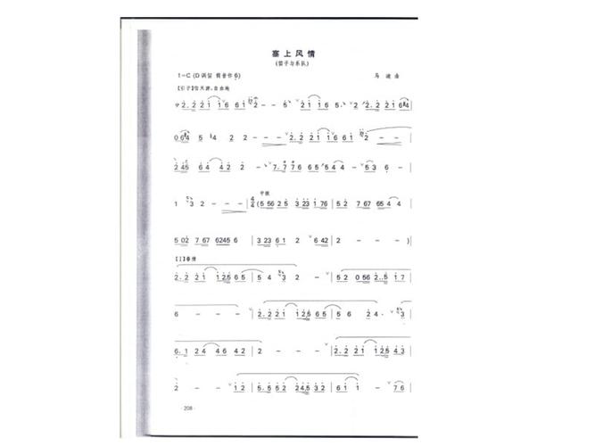 塞上风情(笛子简谱)