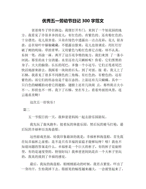 优秀五一劳动节日记300字范文