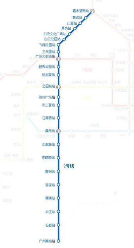 广州地铁2号线路图 广州地铁线路图最新