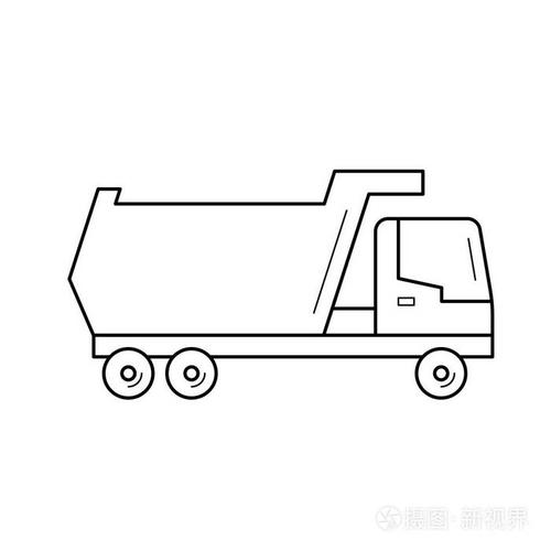 自卸车卡车线图标