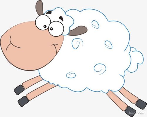 卡通小羊png素材透明免抠图片-动植人物