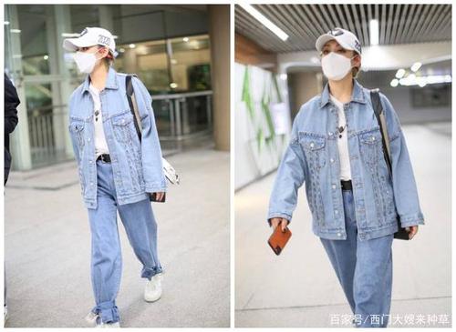 宁静年过半百不服老,牛仔外套配运动裤,这状态令人羡慕