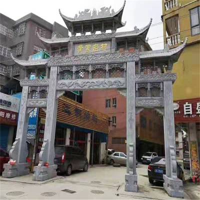 石楼县大型石牌坊制作厂家 三门石牌坊价格