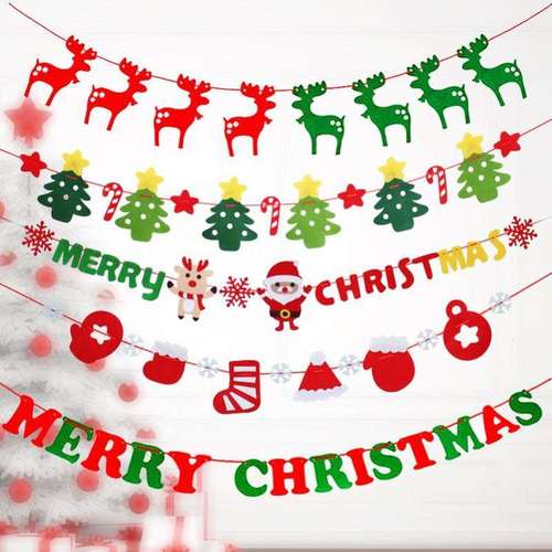 圣诞拉旗拉花2022圣诞节英文吊旗环创幼儿园布置装饰挂christmas