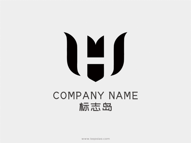 简约大气动感h英文字母创意标志logo设计