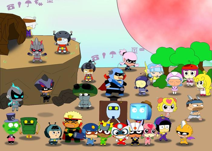 第一张是开宝全家福 第二张是全心超人和全心机车侠= =; 求开心宝贝