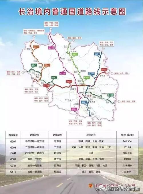 长治市境内普通国道命名编号调整了