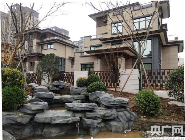 位于水系景观旁边的天玺福源一处独栋别墅(央广网记者 汪宁 摄)