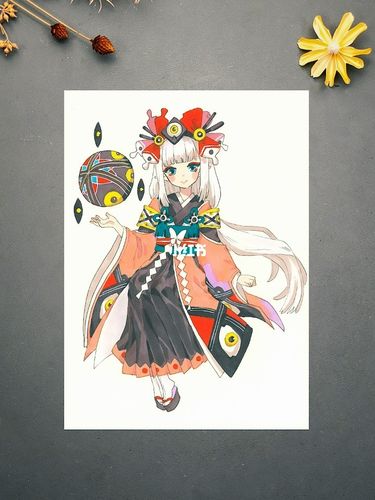 百鬼夜行——百目鬼_手绘_马克笔_马克笔手绘_知识