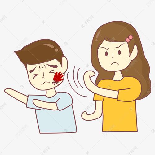 女生打耳光表情包矢量图