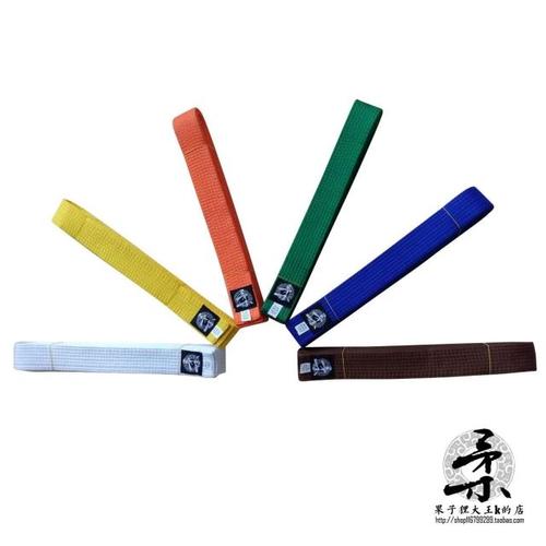 柔道普通腰带色带130g版本白带黄带橙带绿带蓝带茶带