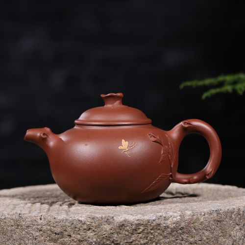 【强济人】大师紫砂壶-底槽清泥-蝶恋花壶350cc