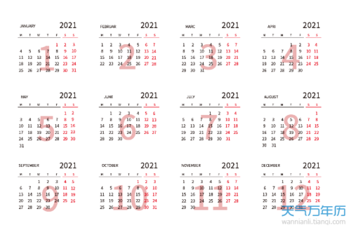 2021年日历老黄历 老黄历2021年大利方向