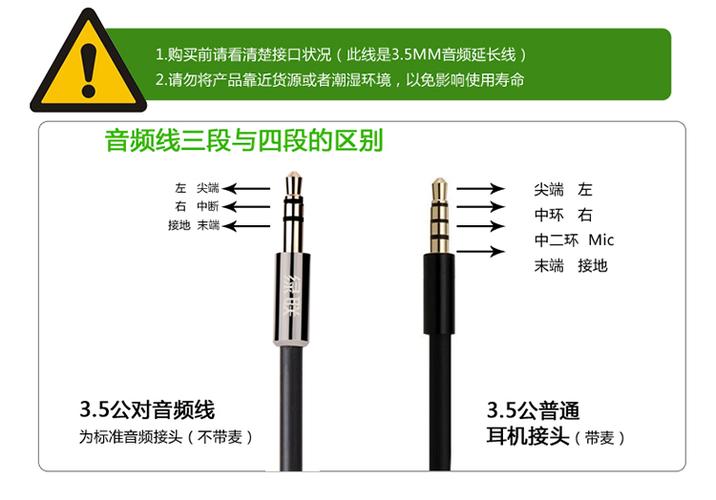 5mm音频延长线公对母耳机连接线 立体声手机平板笔记本电脑车载aux